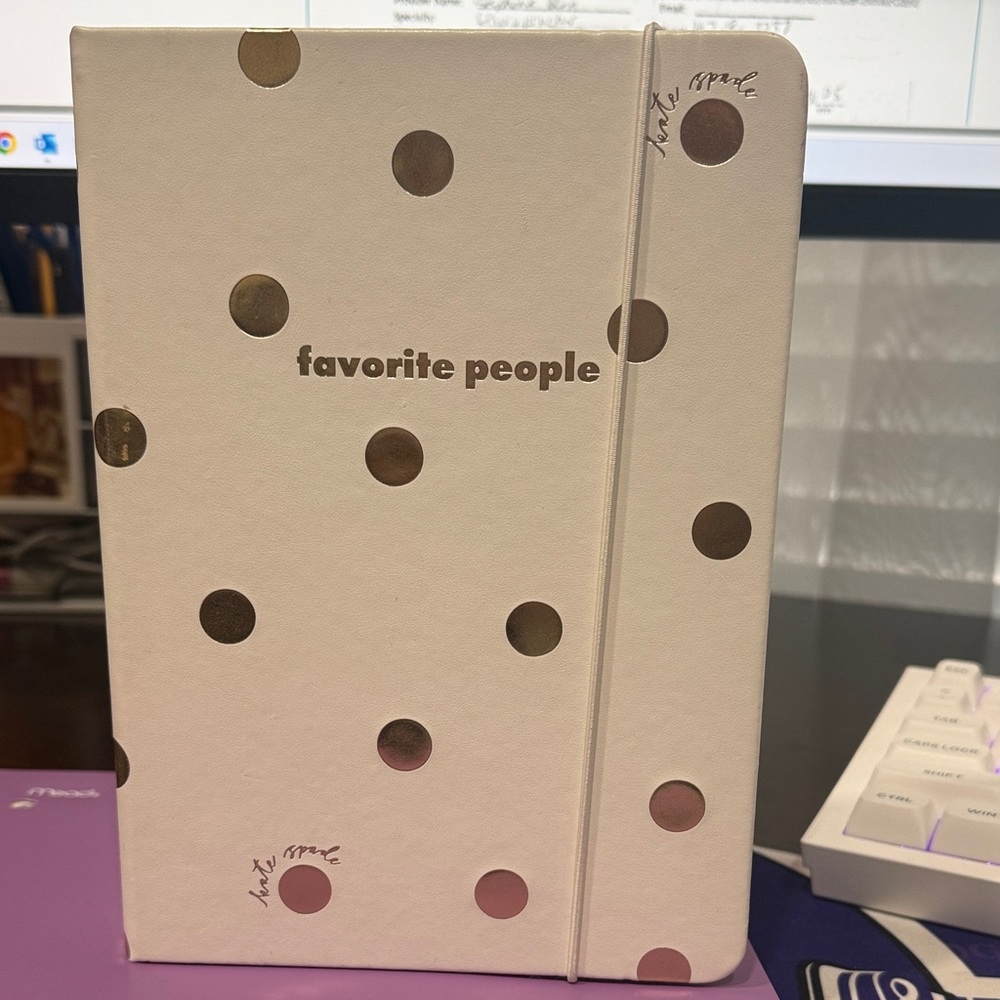 Kate Spade White and Gold Polka Dot Notebook